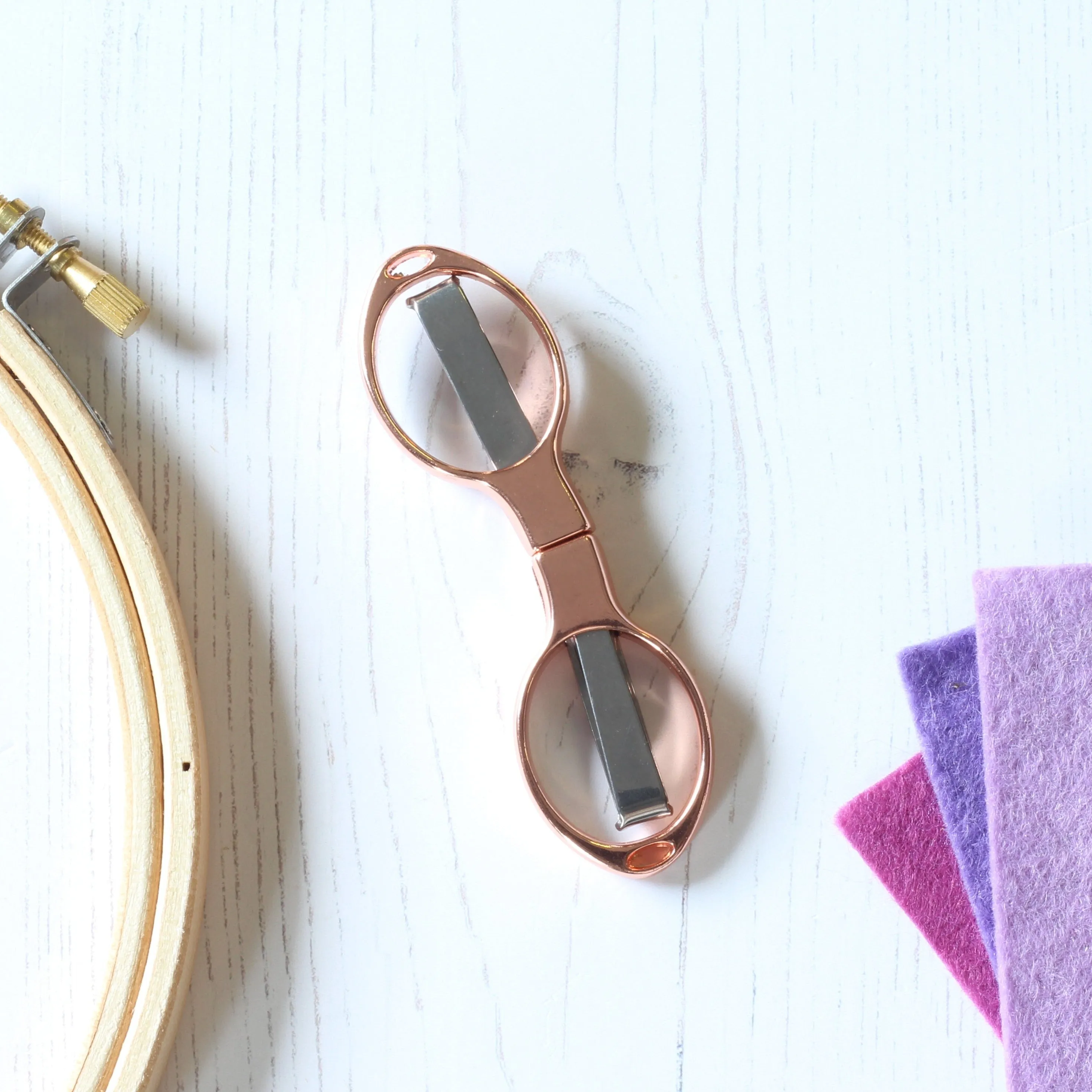 Folding Rose Gold Embroidery Scissors