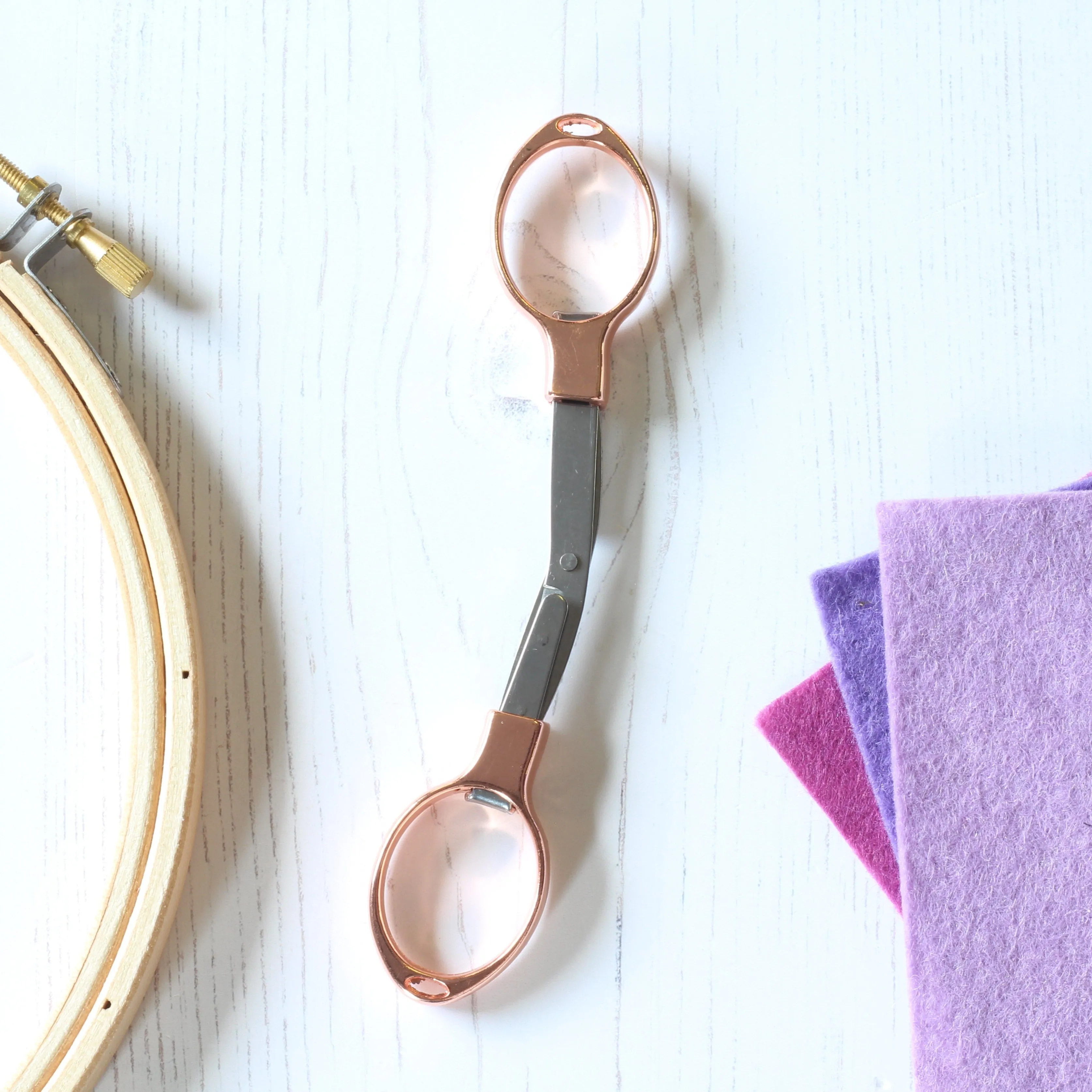 Folding Rose Gold Embroidery Scissors