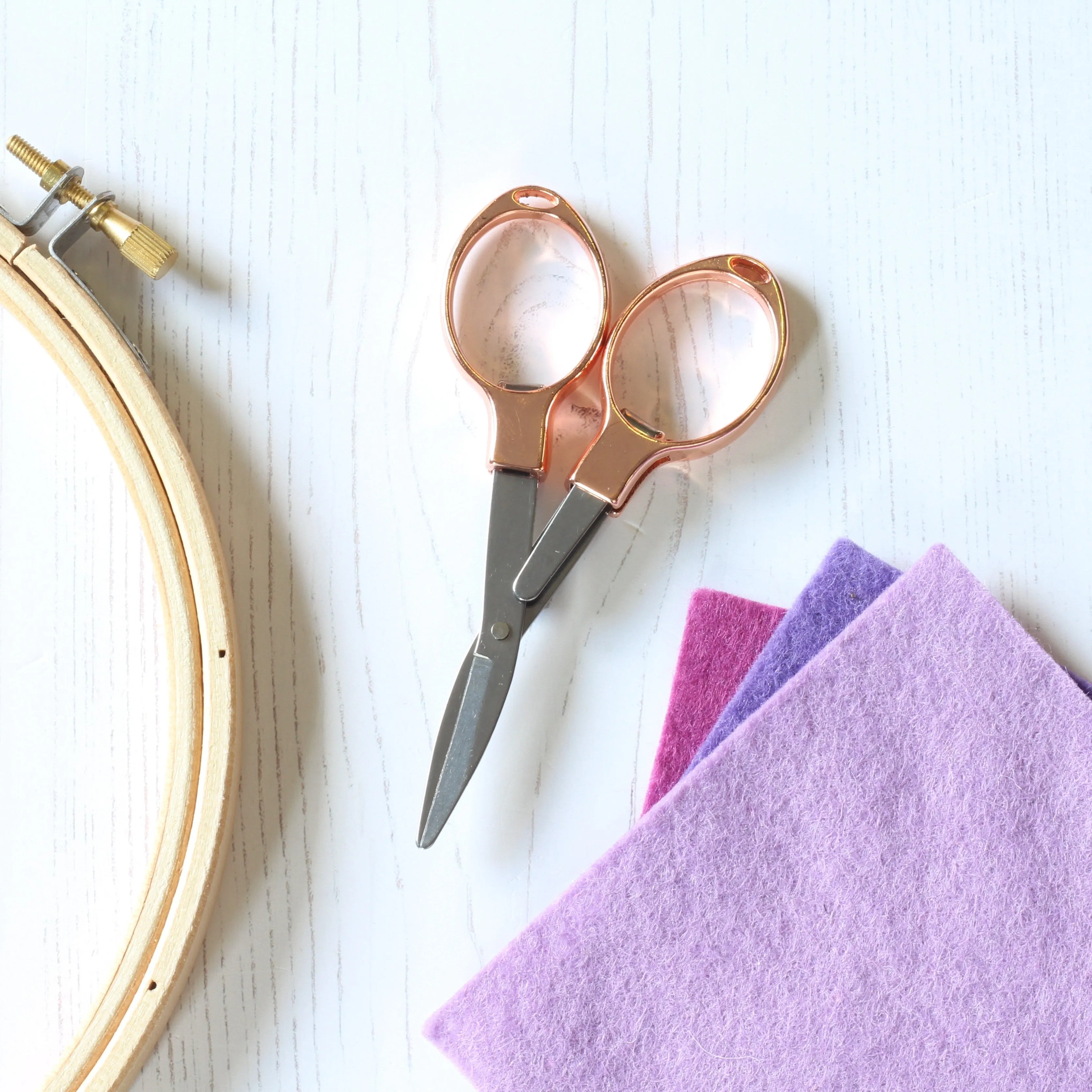 Folding Rose Gold Embroidery Scissors