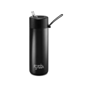 Frank Green Bottle with Straw Lid Midnight Black 595ml