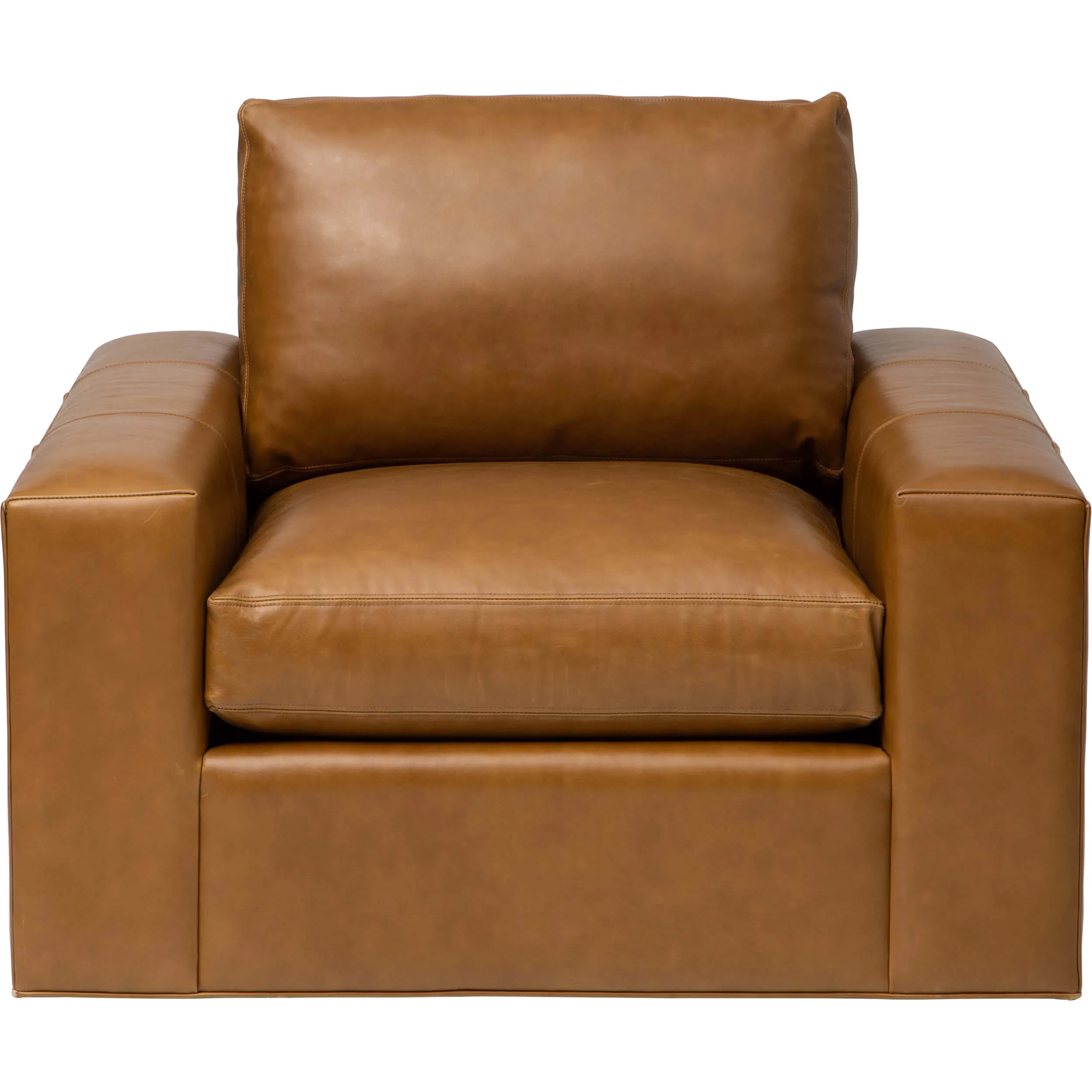 Halston Leather Swivel Chair, Libby Amaretto