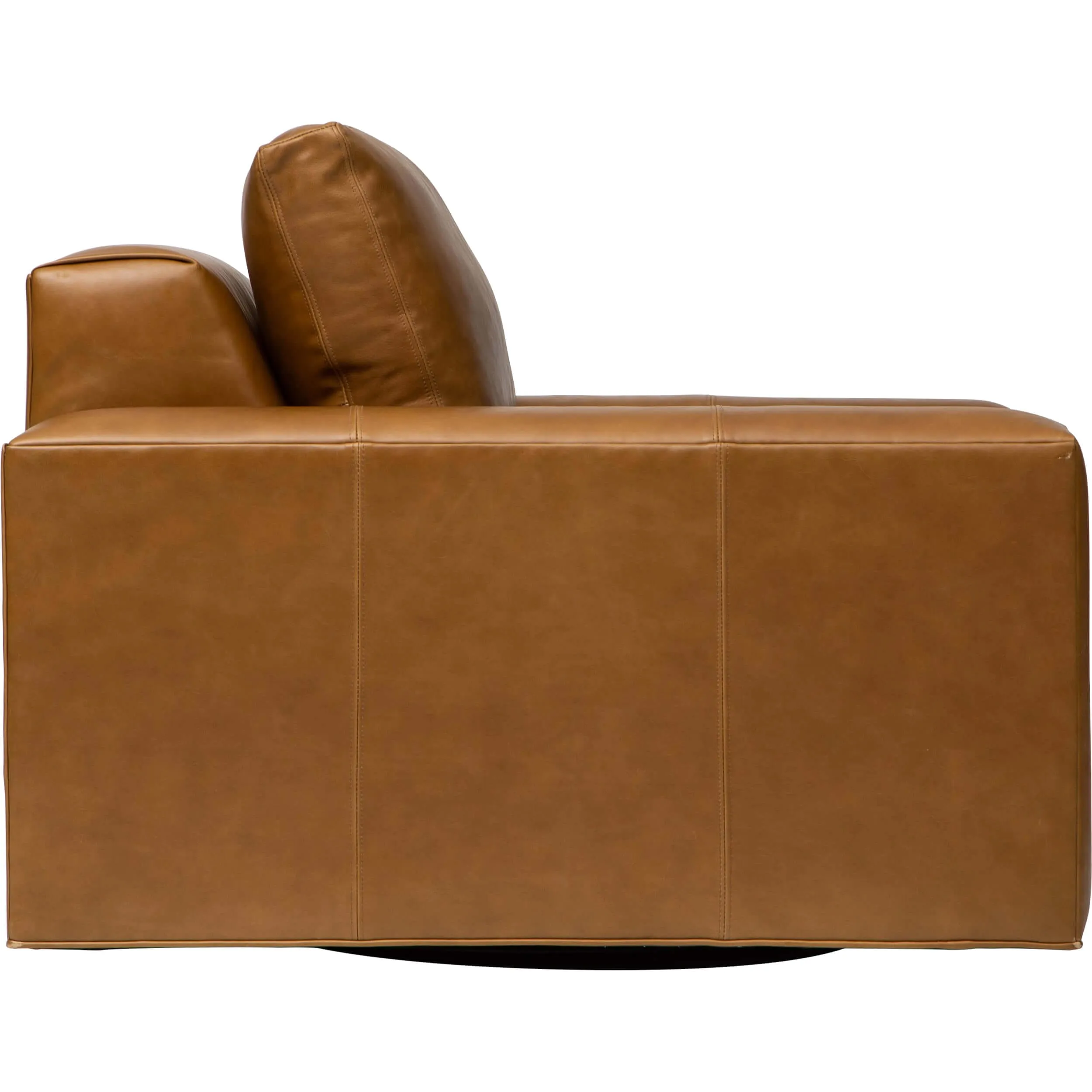 Halston Leather Swivel Chair, Libby Amaretto