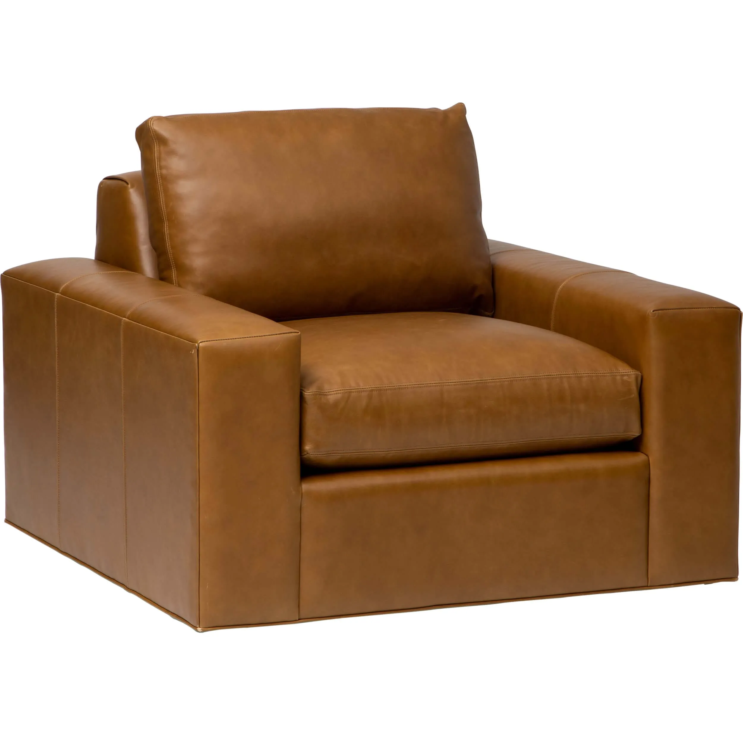 Halston Leather Swivel Chair, Libby Amaretto