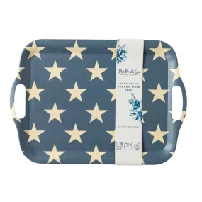 Hamptons Navy Star Reusable Bamboo Tray