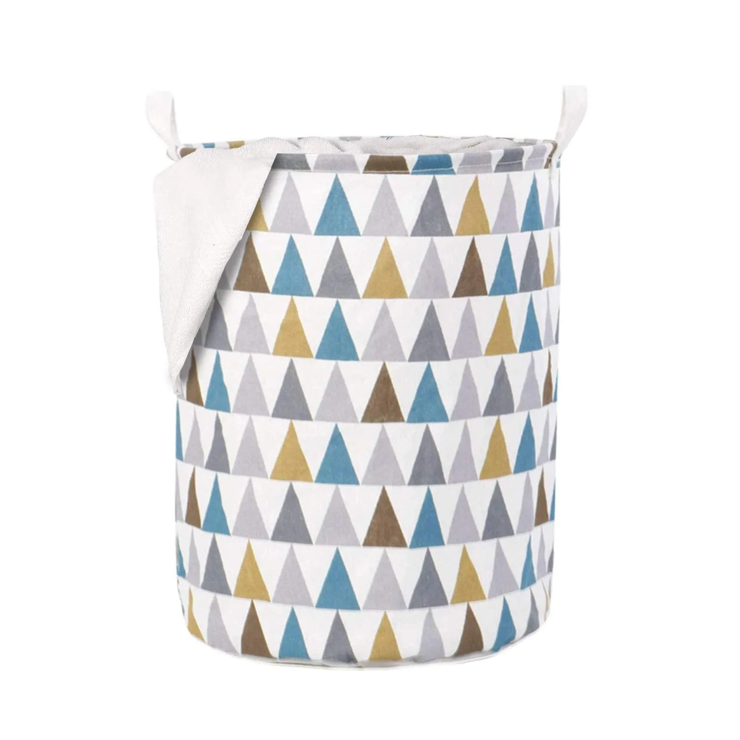 HOKIPO Folding Laundry Cotton Basket for Clothes - Large 43 LTR, Multicolor