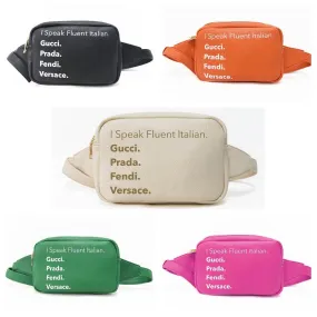 I Speak Fluent Italian Vegan Leather Fanny Waist Pack - Assorted Colors