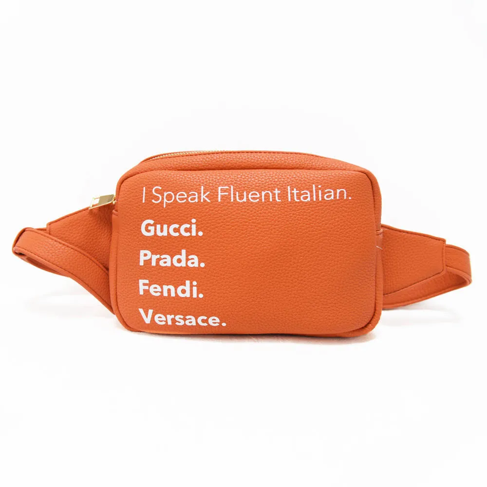 I Speak Fluent Italian Vegan Leather Fanny Waist Pack - Assorted Colors