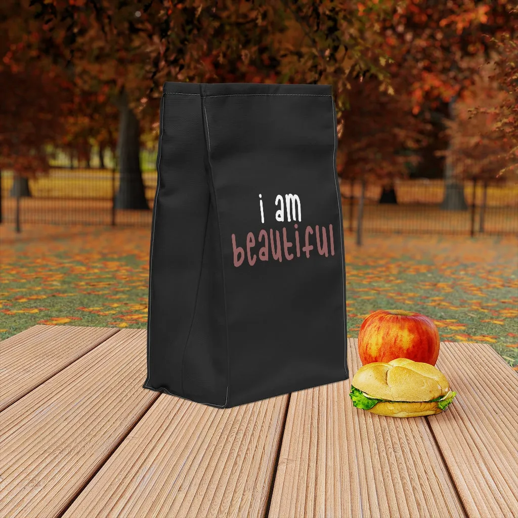 IAC  Home & Livings-Kitchen Accessories  / Kitchen Accessories / Polyester Lunch Bag / I am beautiful white with pink