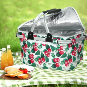 Insulated Collapsible Picnic Basket w/Pocket & Padded Straps - Alfresco