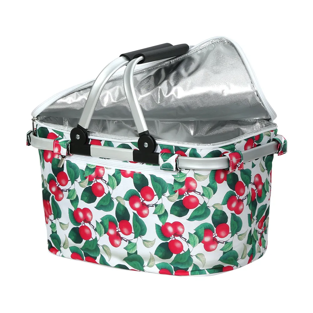 Insulated Collapsible Picnic Basket w/Pocket & Padded Straps - Alfresco