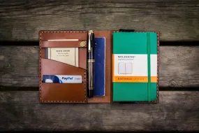 Leather Pocket Moleskine Journal Cover - Brown