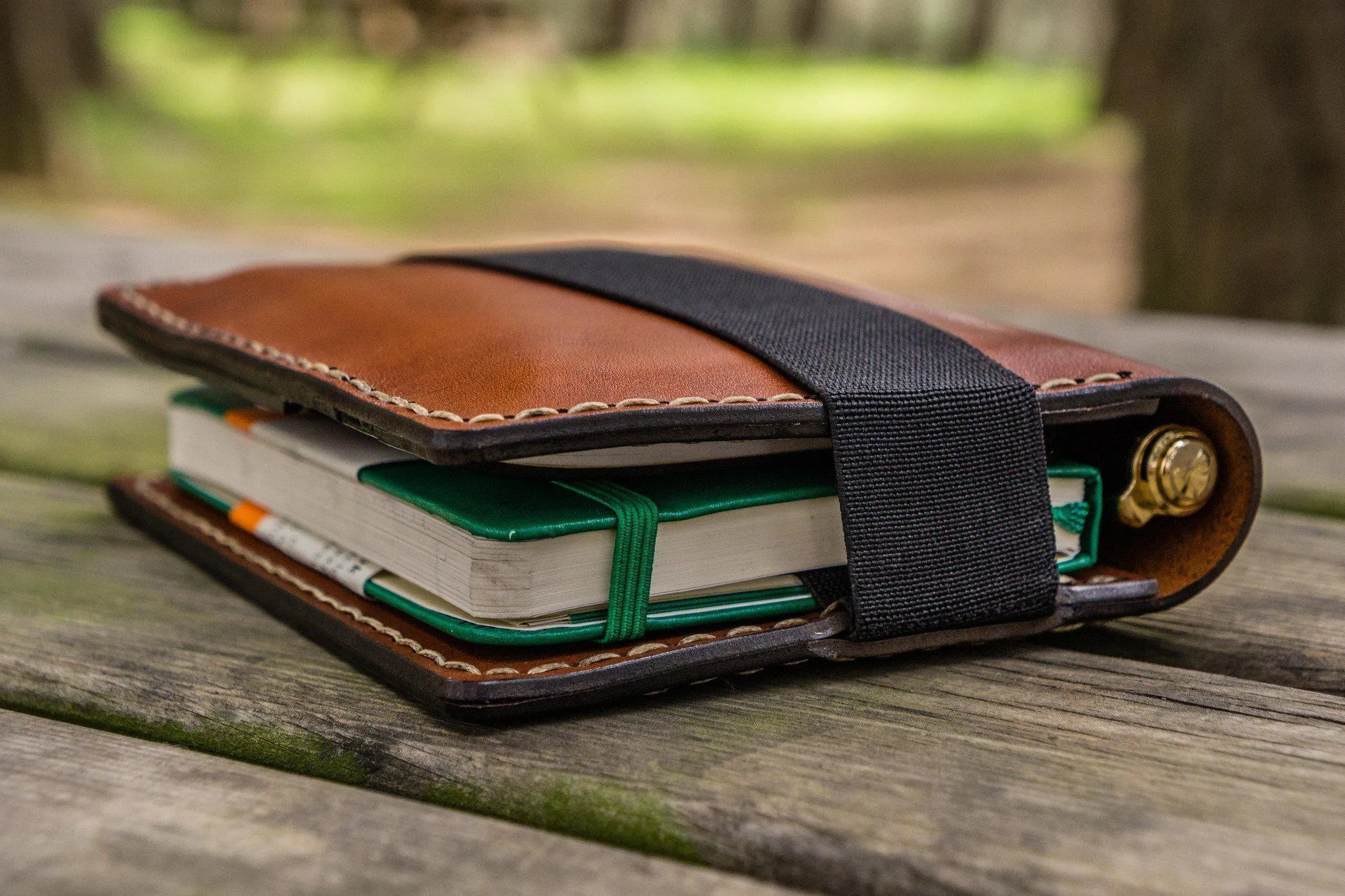 Leather Pocket Moleskine Journal Cover - Brown