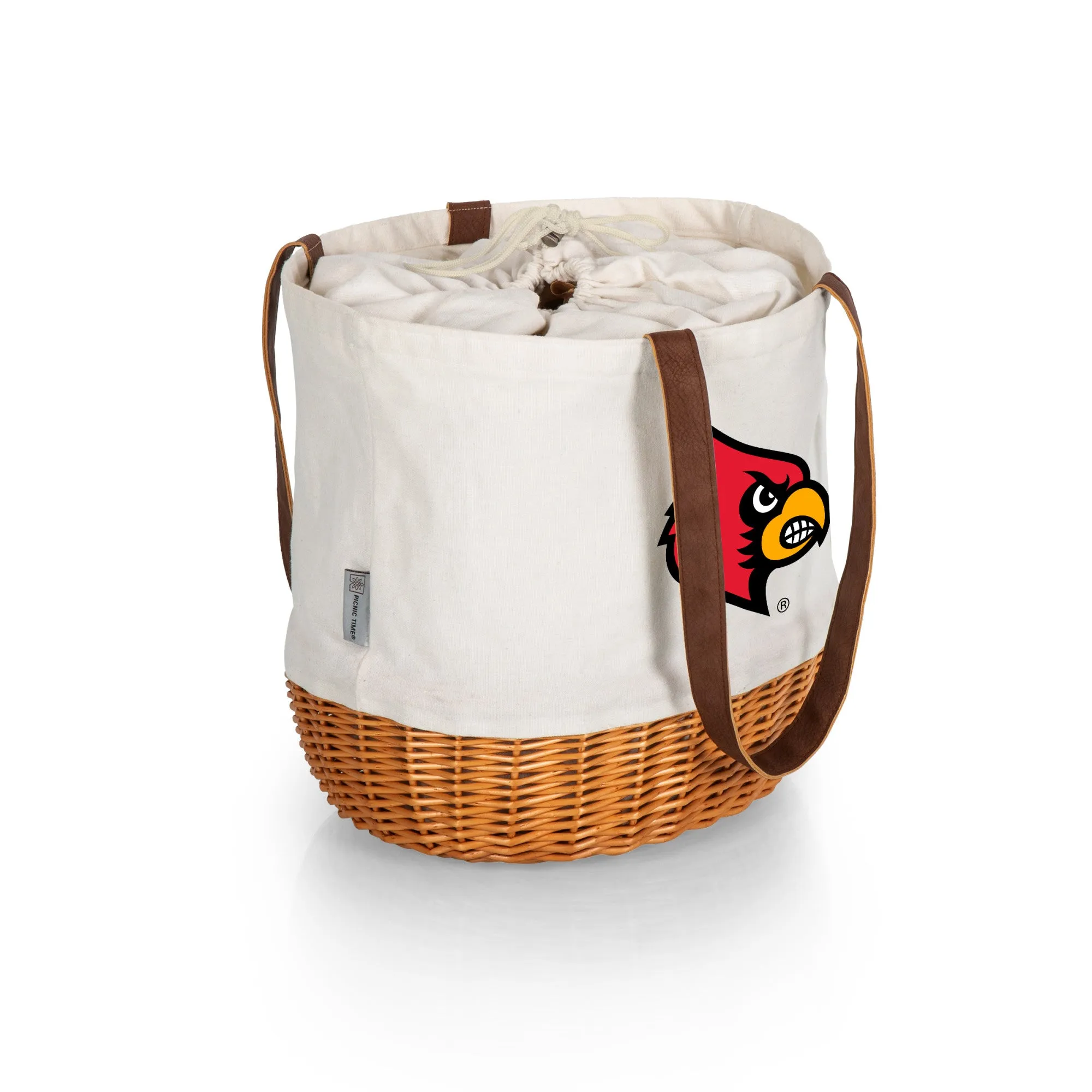 Louisville Cardinals - Coronado Canvas and Willow Basket Tote