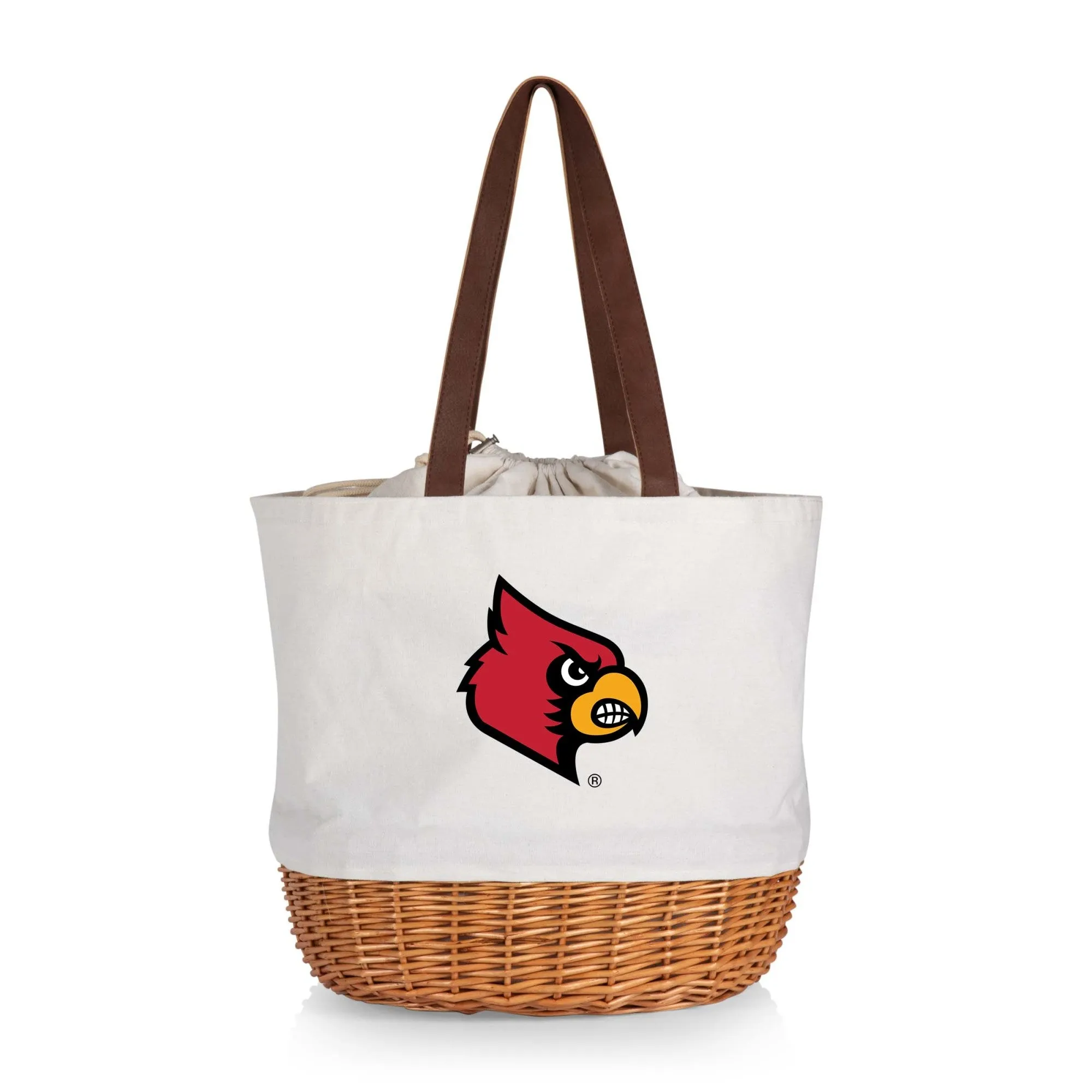 Louisville Cardinals - Coronado Canvas and Willow Basket Tote