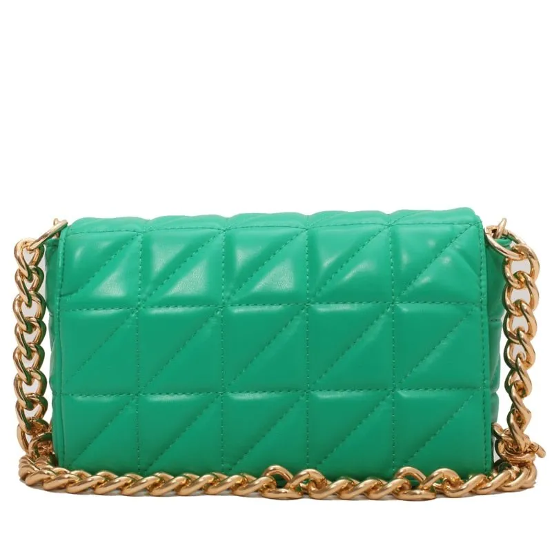 Lovely Quilted Clutch Metal Chain Strap Handbag Shoulder Bag