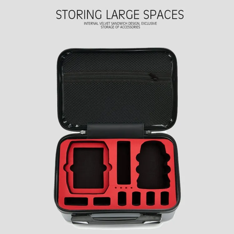 ls-S004 Portable Waterproof Drone Handbag Storage Bag for DJI Mavic Mini 2(Silver  Red Liner)