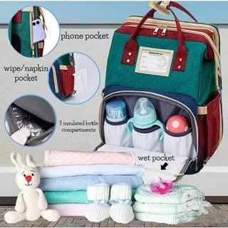 MamboBabyPh - 2in1 Crib & Diaper Bag Portable Foldable Travel Bed