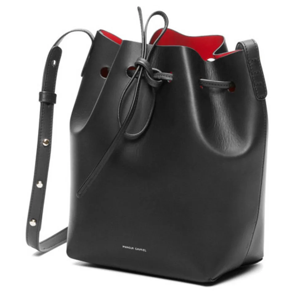 Mansur Gavriel Bucket bag women Pu Leather String Shoulder bag Luxury Bags Famous Designer With Logo printed Mansur Gavriel