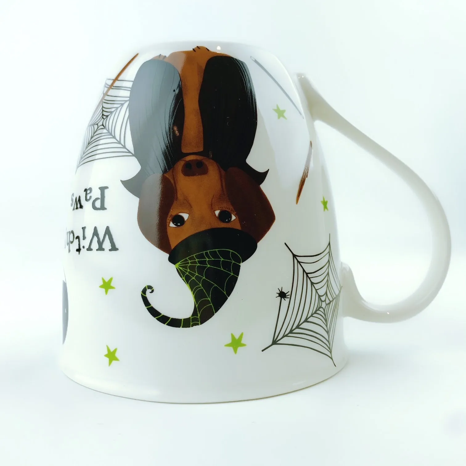 Milly Green British Design Halloween WITCHY PAWS DACHSHUND Coffee Mug Tea Cup With Sock Set