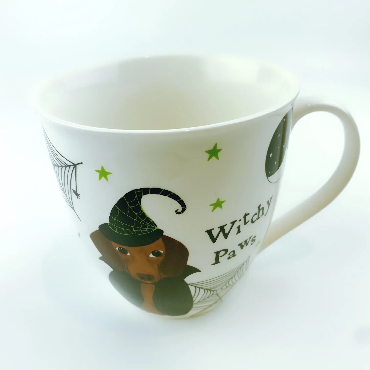 Milly Green British Design Halloween WITCHY PAWS DACHSHUND Coffee Mug Tea Cup With Sock Set