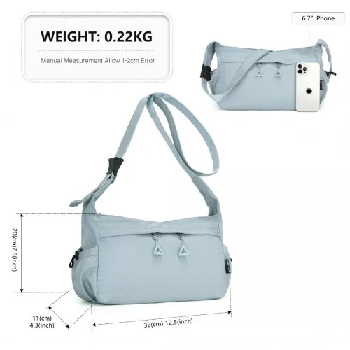 Miss Lulu Blue Ultra-Light Water-Resistant Crossbody Bag - Stylish & Practical for Urban Commutes