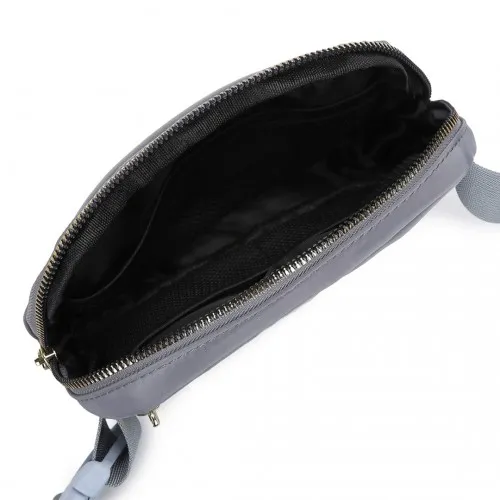 Miss Lulu Lightweight Stylish Water-Resistant Casual Bum Bag - Grey | Ideal for Travel & Everyday Use