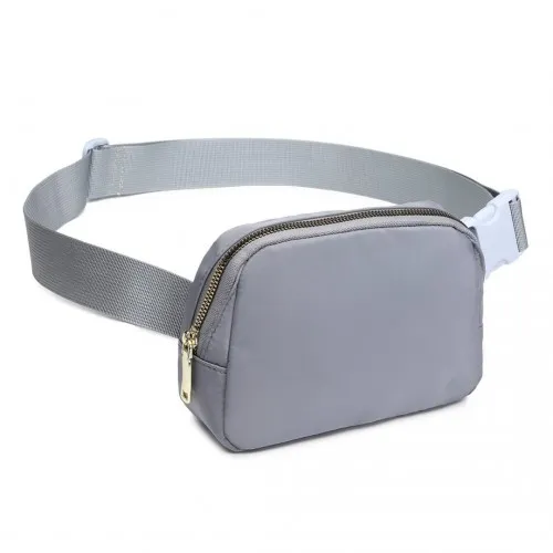 Miss Lulu Lightweight Stylish Water-Resistant Casual Bum Bag - Grey | Ideal for Travel & Everyday Use