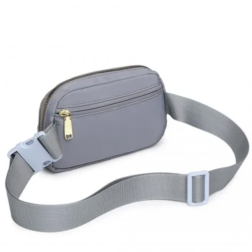 Miss Lulu Lightweight Stylish Water-Resistant Casual Bum Bag - Grey | Ideal for Travel & Everyday Use