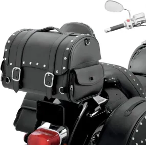 Motorcycle Leather Saddlebag Waterproof Storage Box Black