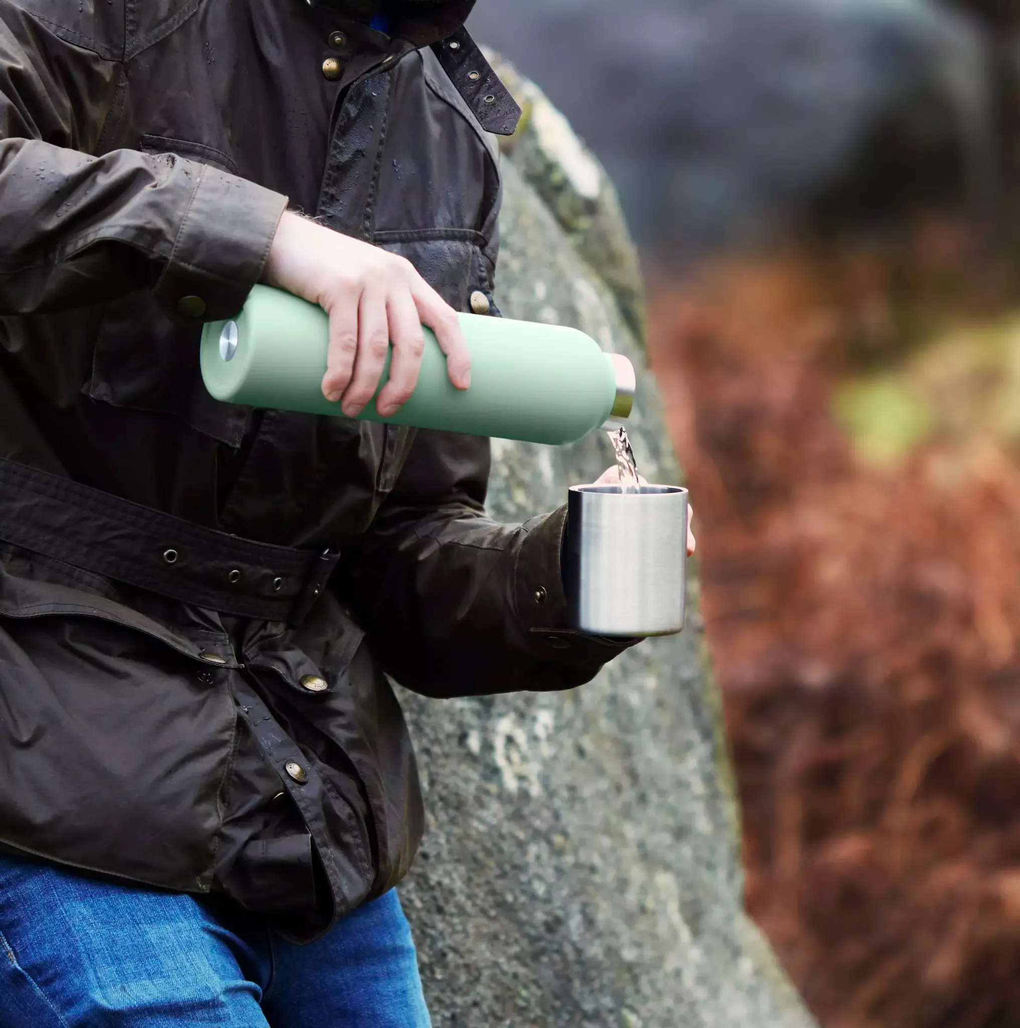 Natural Life Bottle with Bamboo Lid 750ml Mint Green