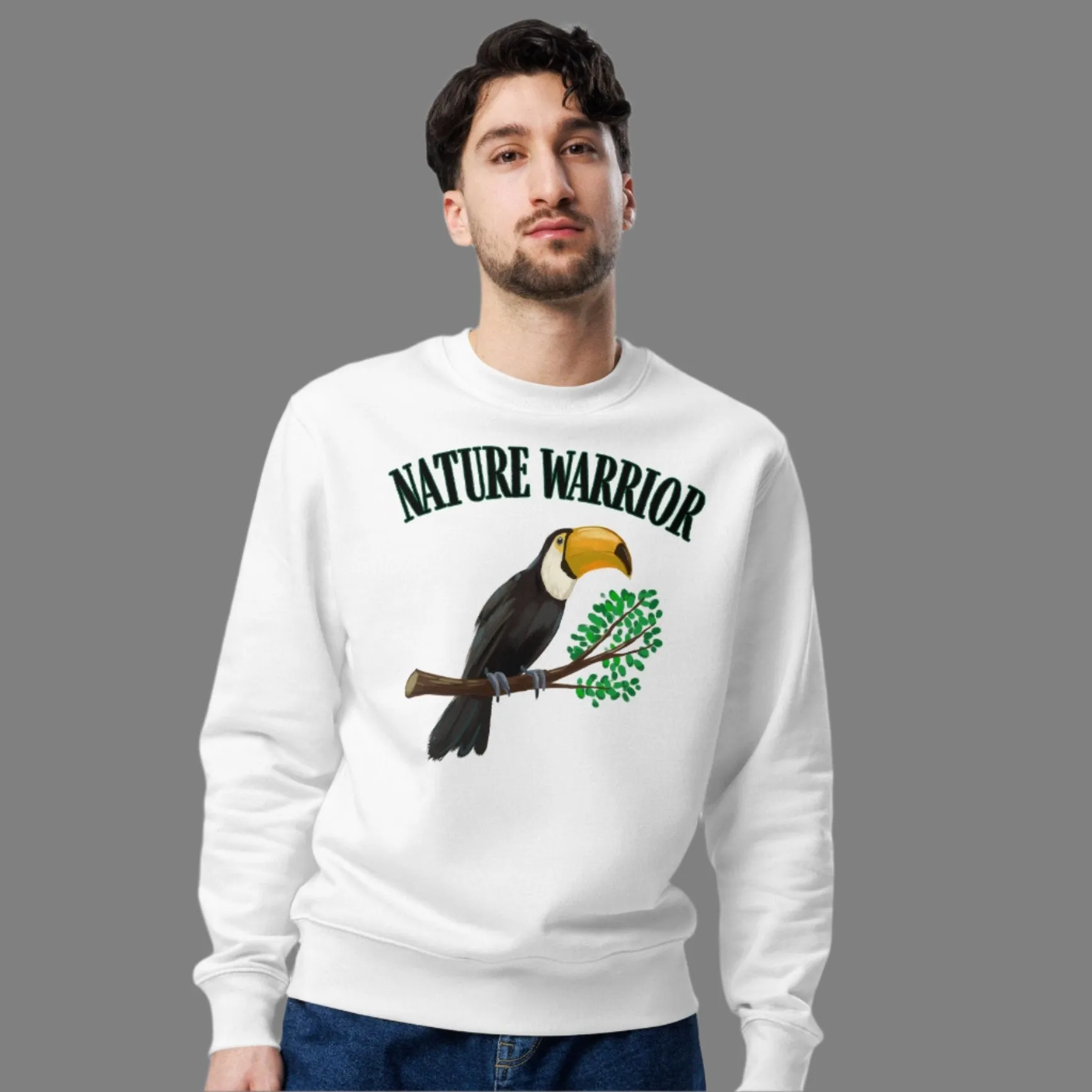 “Nature Warrior” Vegan Sweatshirt – Sustainable Organic Cotton