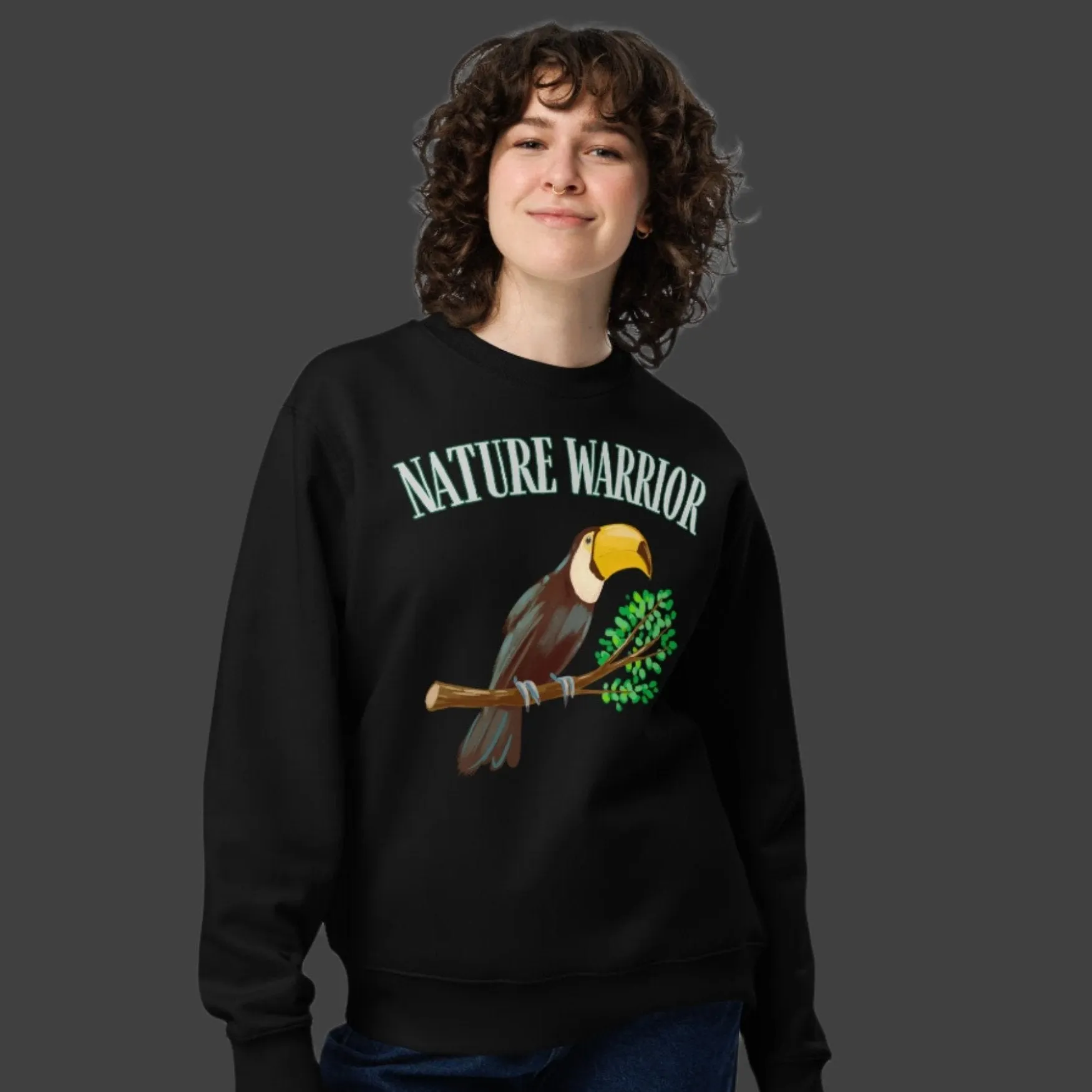 “Nature Warrior” Vegan Sweatshirt – Sustainable Organic Cotton