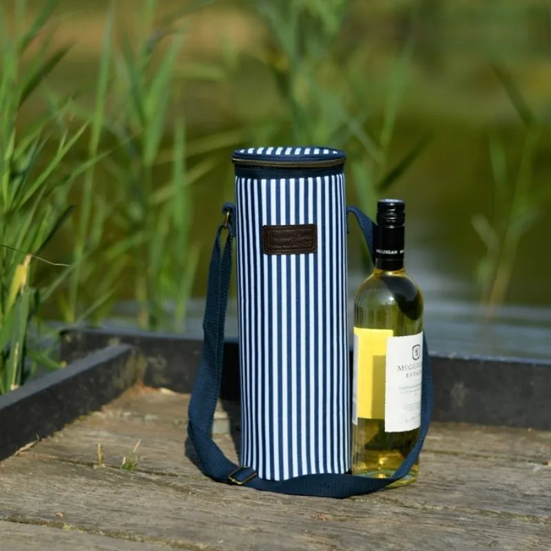 Navigate Three Rivers Insulated Bottle Bag - Single Blue/White Stripe