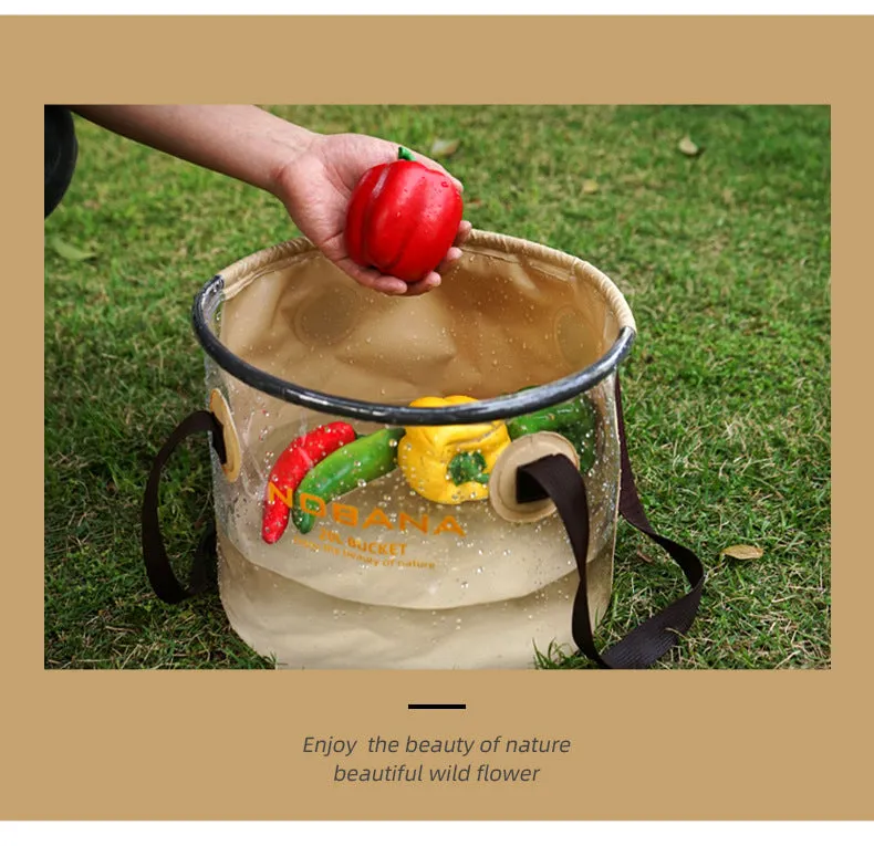 New Outdoor Folding Bucket For Camping, Self-Driving Tour, Portable Barbecue, Dishwashing Bucket, Telescopic Fishing Bucket