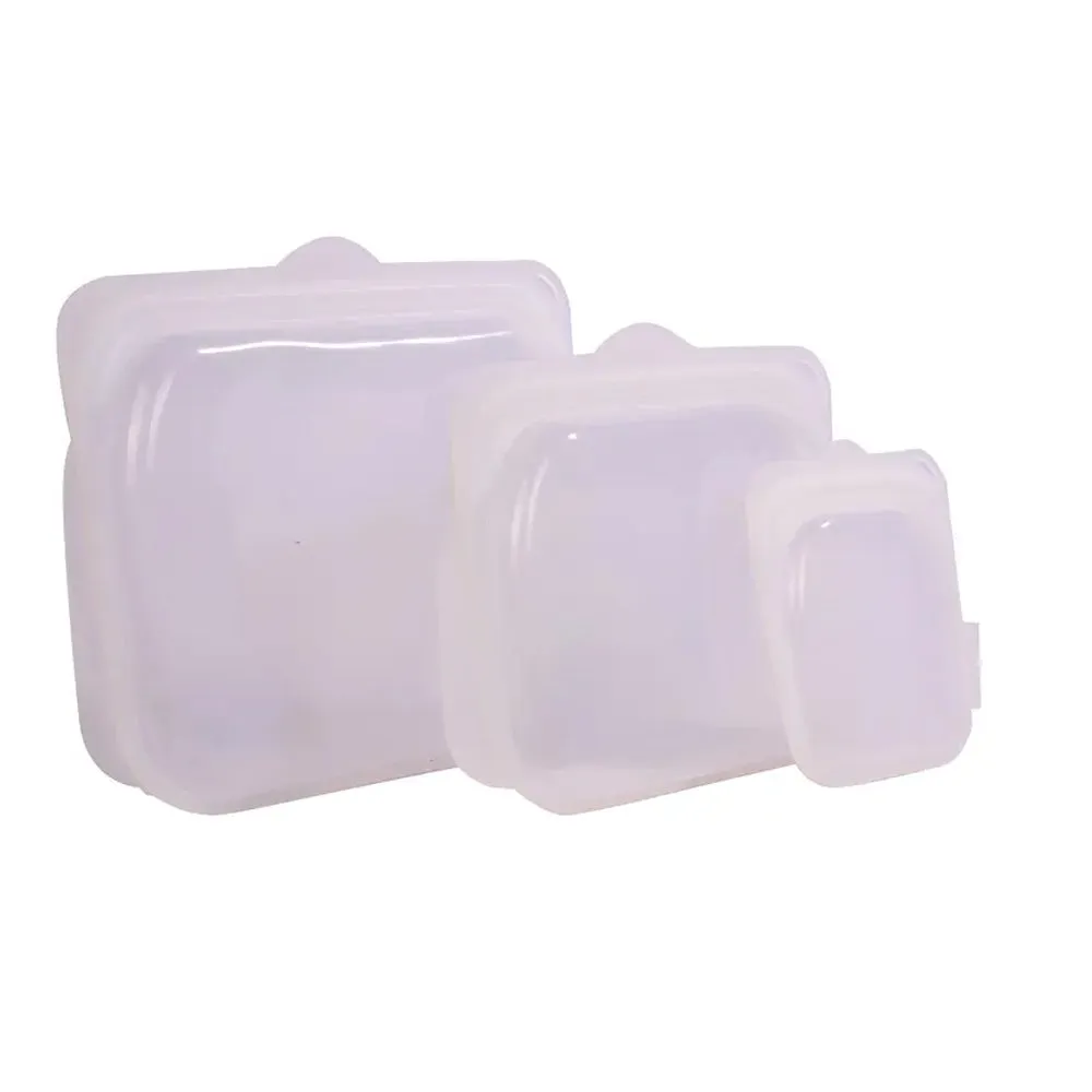 Pack of 3 High Temperature Silicone Reusable Grocery Food Bag