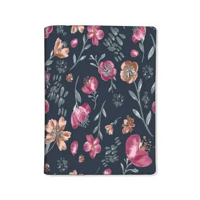 Passport Cover Holder Travel Wallet Case - Cute Gray Baby Flowers