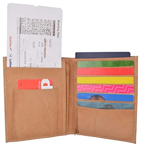 Passport Holder Travel Wallet Leather USA Logo Case Cover - Securely Holds Passport, Business Cards, Credit Cards, Boarding Pass