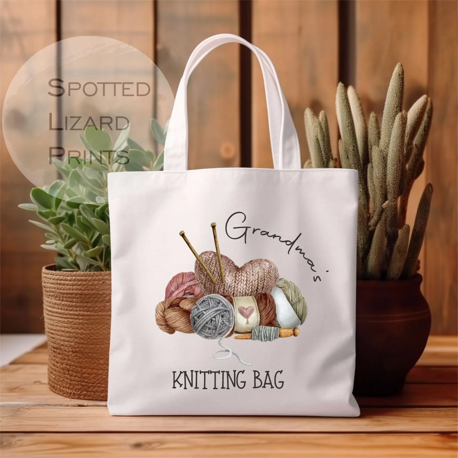 Personalised Knitting Bag - Grandma's Knitting Bag - Nannies Knitting Bag - Craft Bag