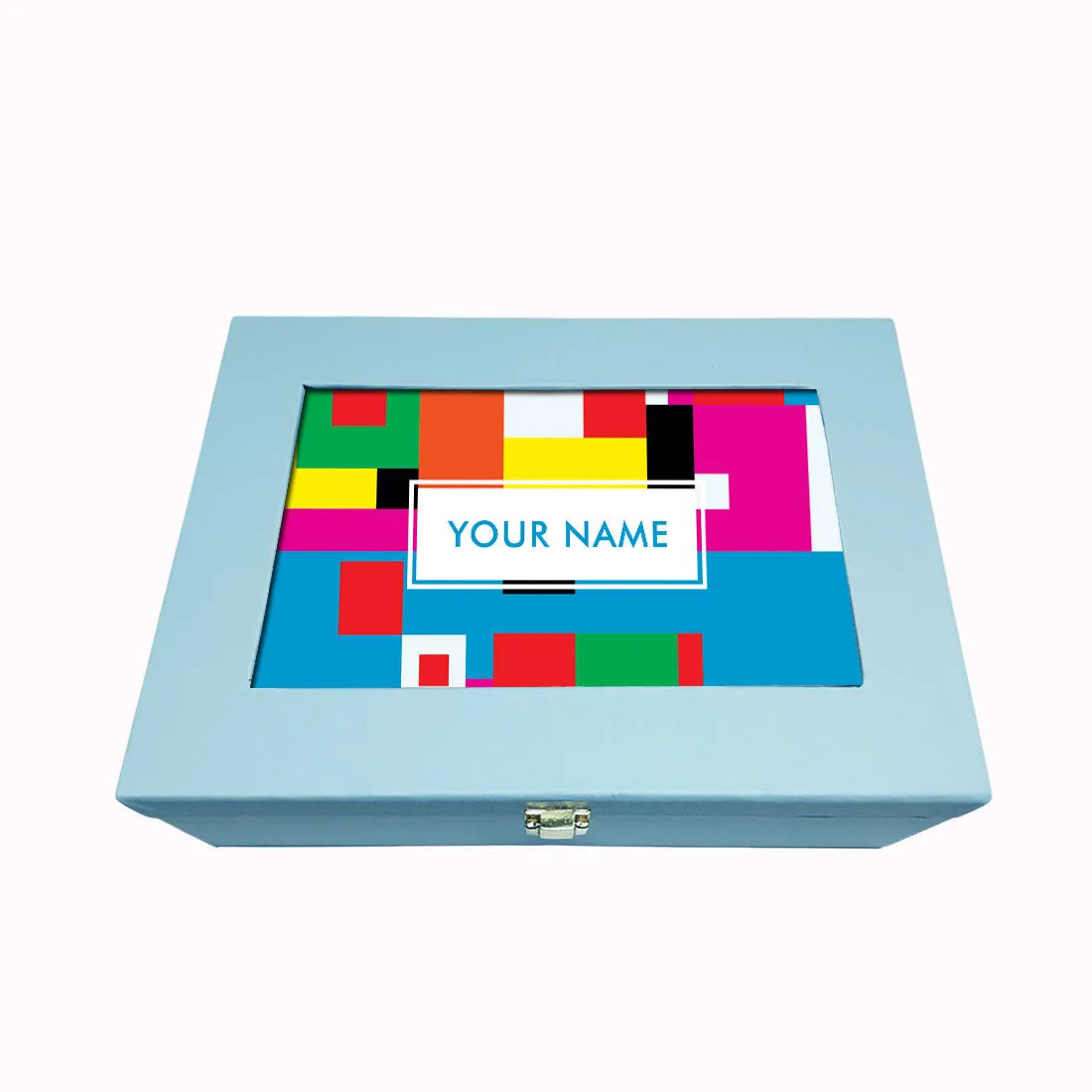 Personalized Blue Gift Box for Men & Women Vegan Leather - Multicolor