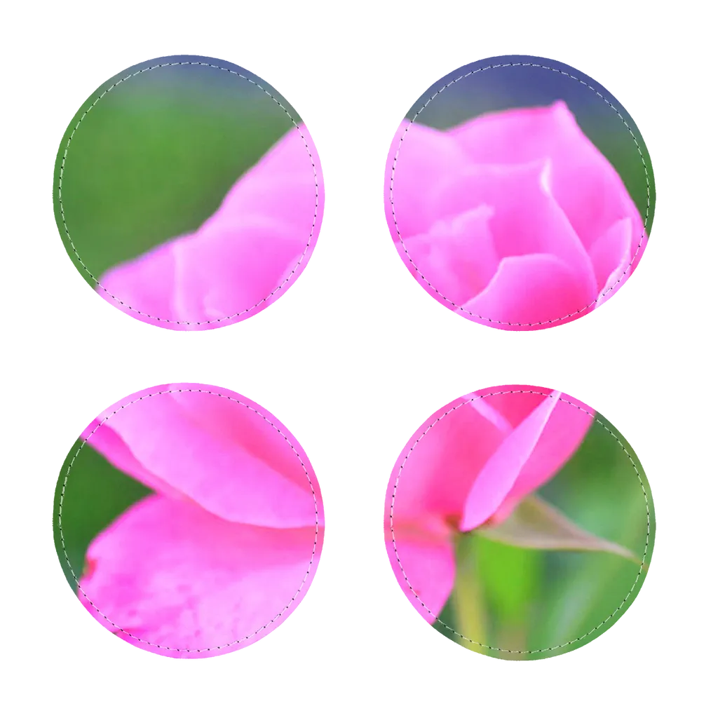 PinkFlower Sublimation Coasters Pack of Four