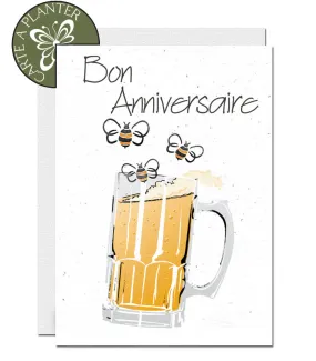 Plantable Birthday Card - Beer & Bee