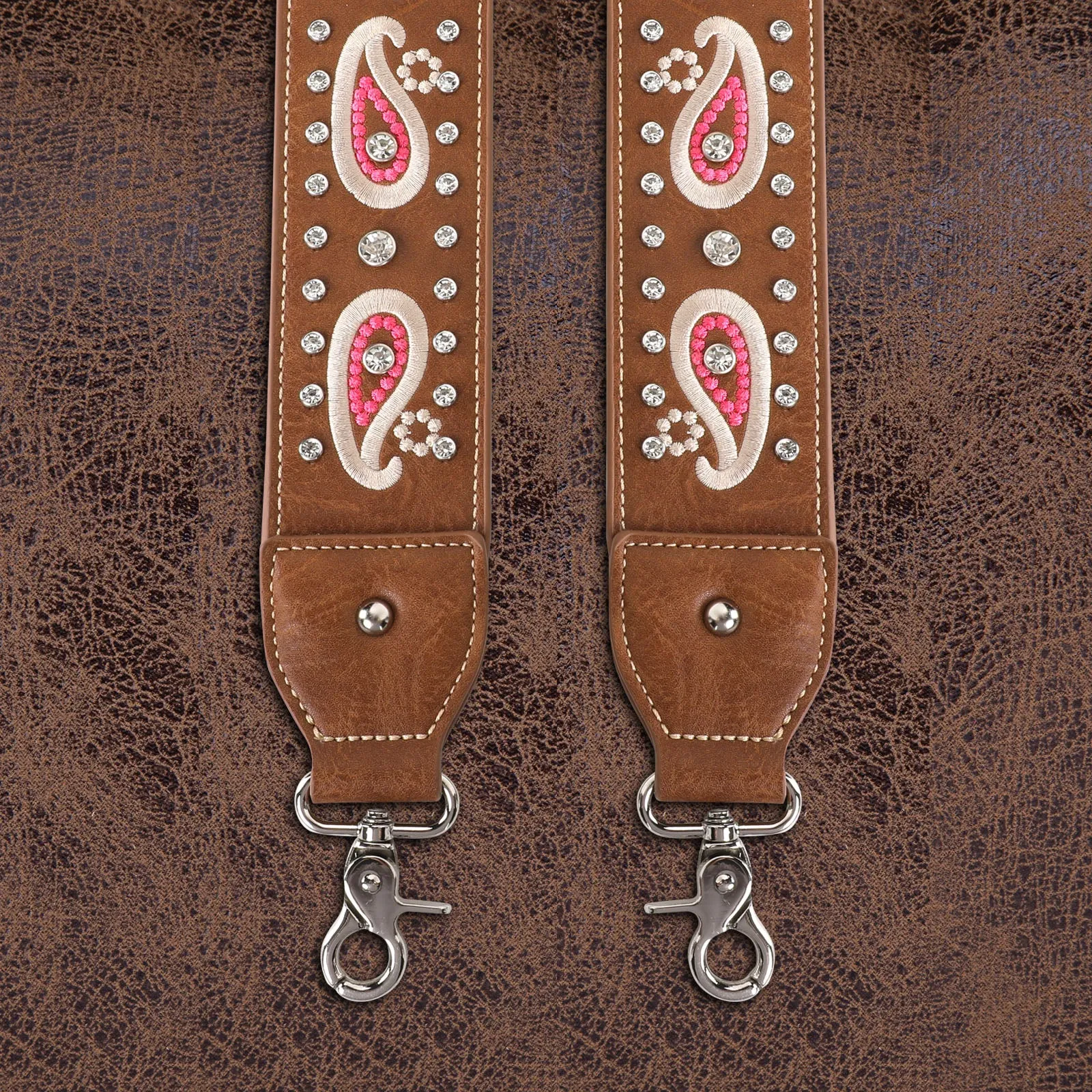 PST-1014  Montana West Western Guitar Style Paisley Crossbody Strap