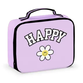 Purple Happy Lunch Bag with Patches