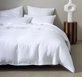 Ravello Linen Quilt Cover Range White