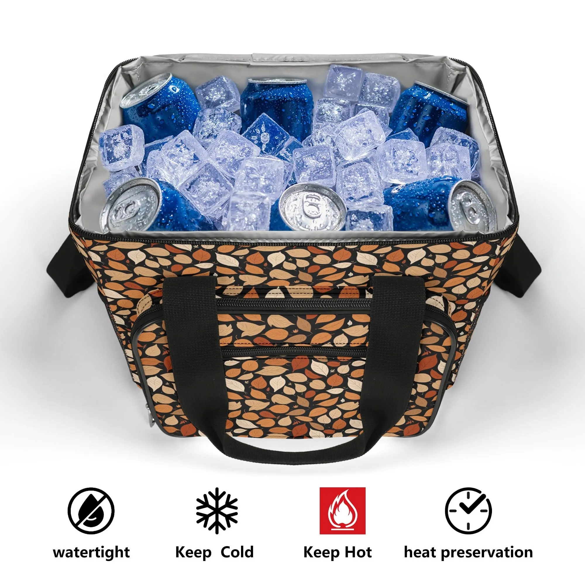 Red Leaves Insulated Leakproof Cooler Bag Lunch Box