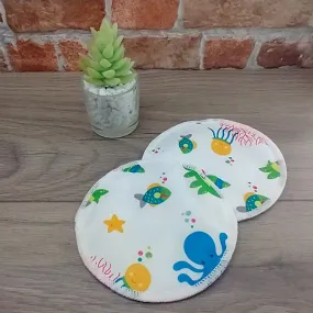 Reusable Bamboo Cotton Nursing Pad Set - Under The Sea