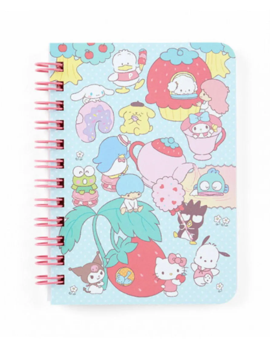 Sanrio Character B7 Spiral Notebook with Pen Holder (Passport size)