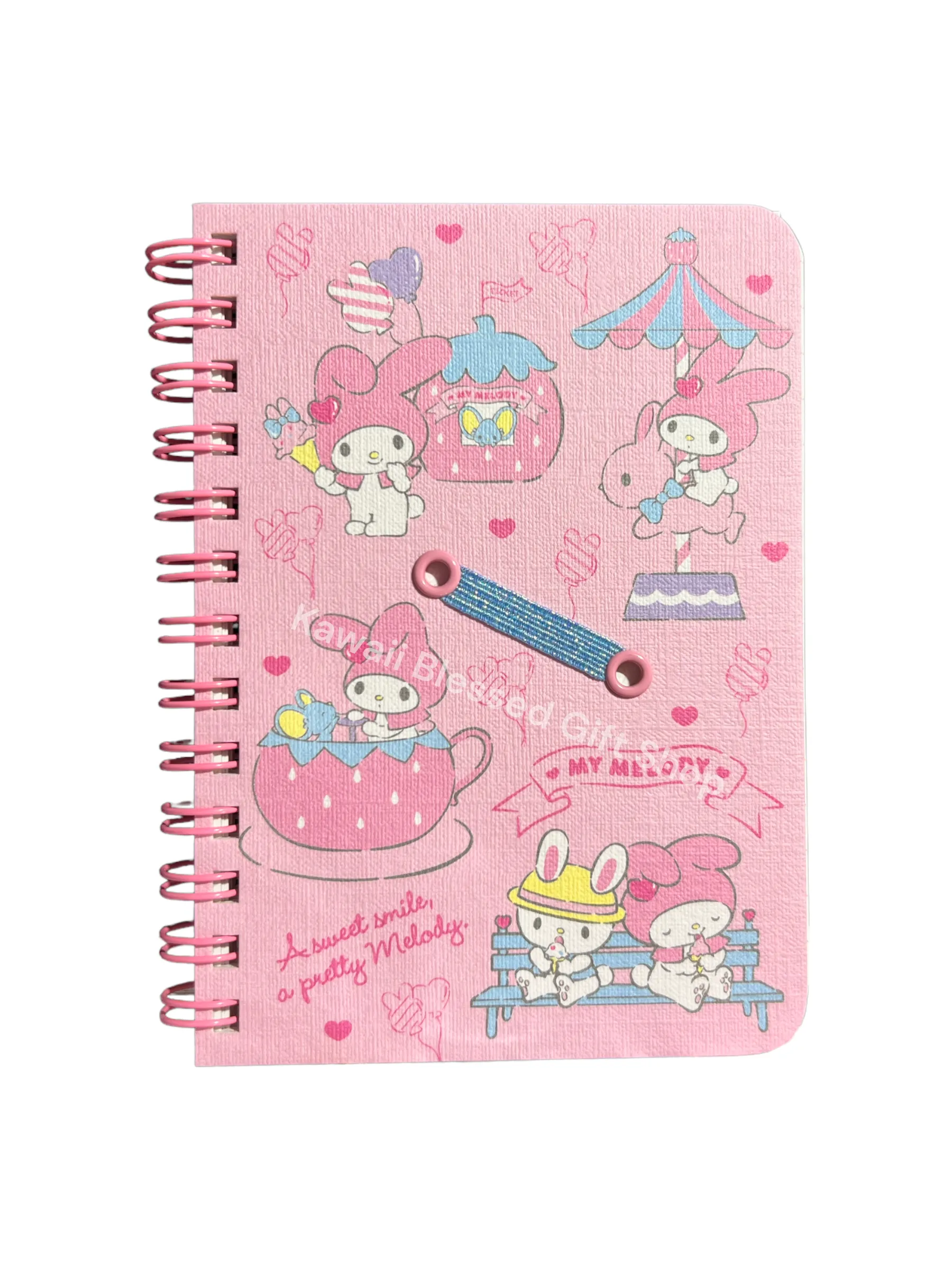 Sanrio Character B7 Spiral Notebook with Pen Holder (Passport size)