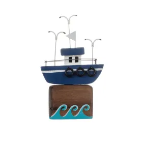 Shoeless Joe 12cm Sailing The Seas Blue Ornament