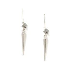 Silver Spike Malachite Earrings